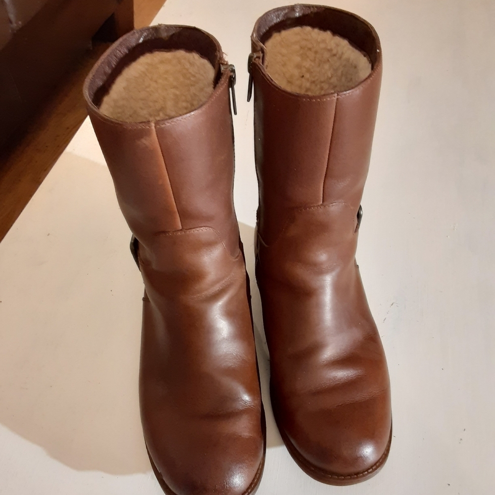 UGG genuine leather brown booties